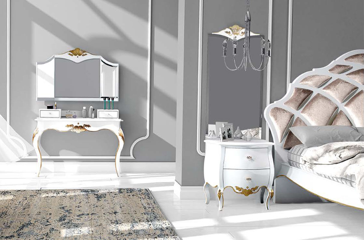 BEDROOM Classic Bed Collection Classic Bed Apacheco KhyaraNight Furniture store in Montreal