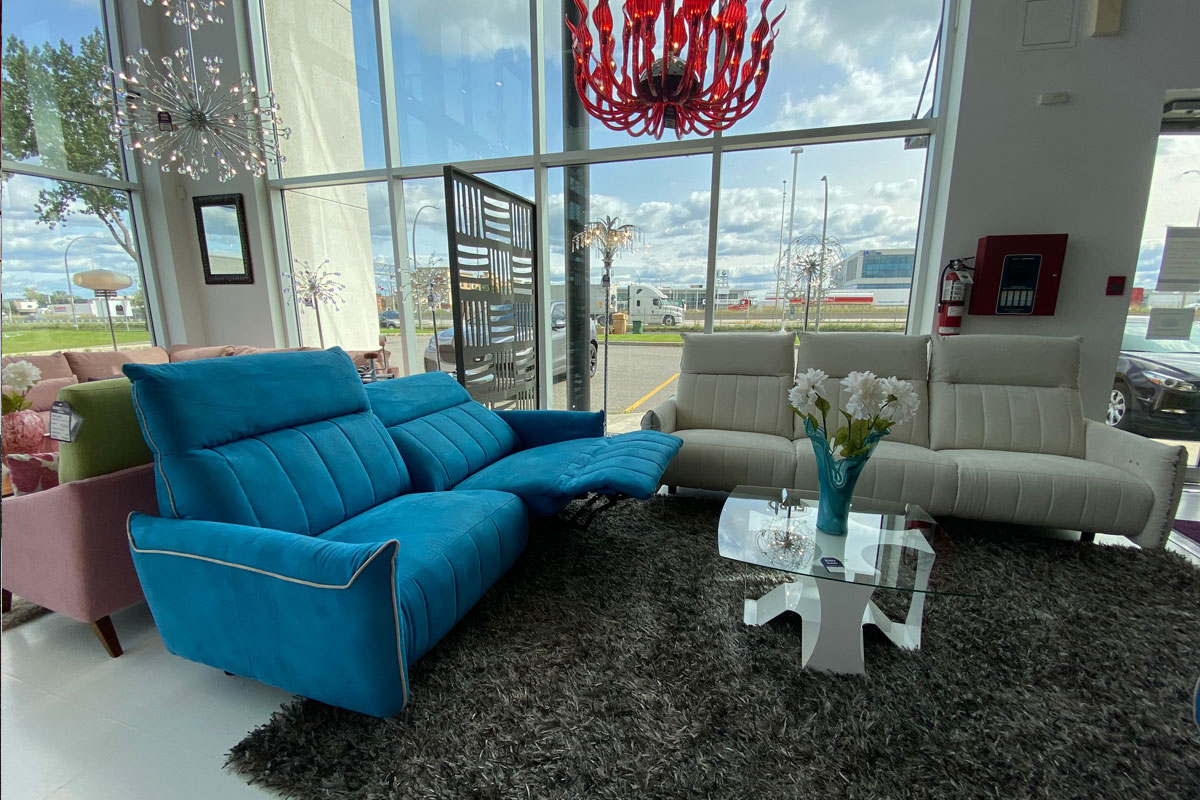 CLEARANCE Modern Sofa Silver 3 place Furniture store in Montreal