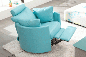 Swivel reclining armchair custom fabric Montreal