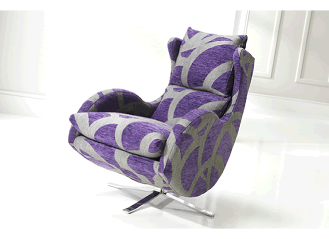 Modern European fabric armchair Montreal