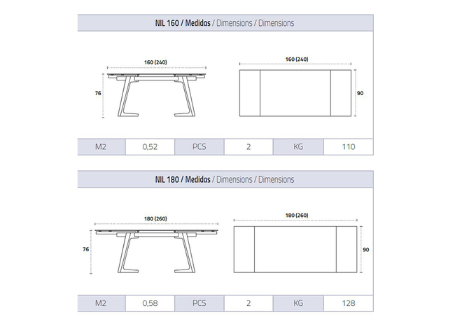Extendable Modern Dining Table Lin